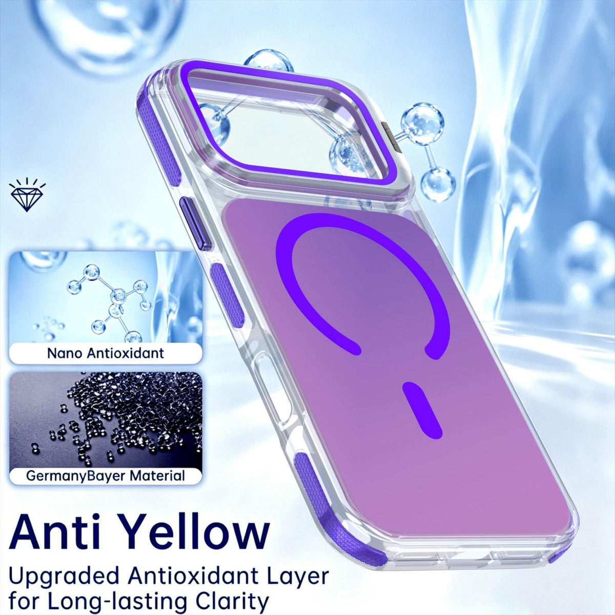 For iPhone 17 Pro Max Chameleon Gen2 Lens Cover Kickstand Magnetic Phone Case - Purple - EDA010044517D