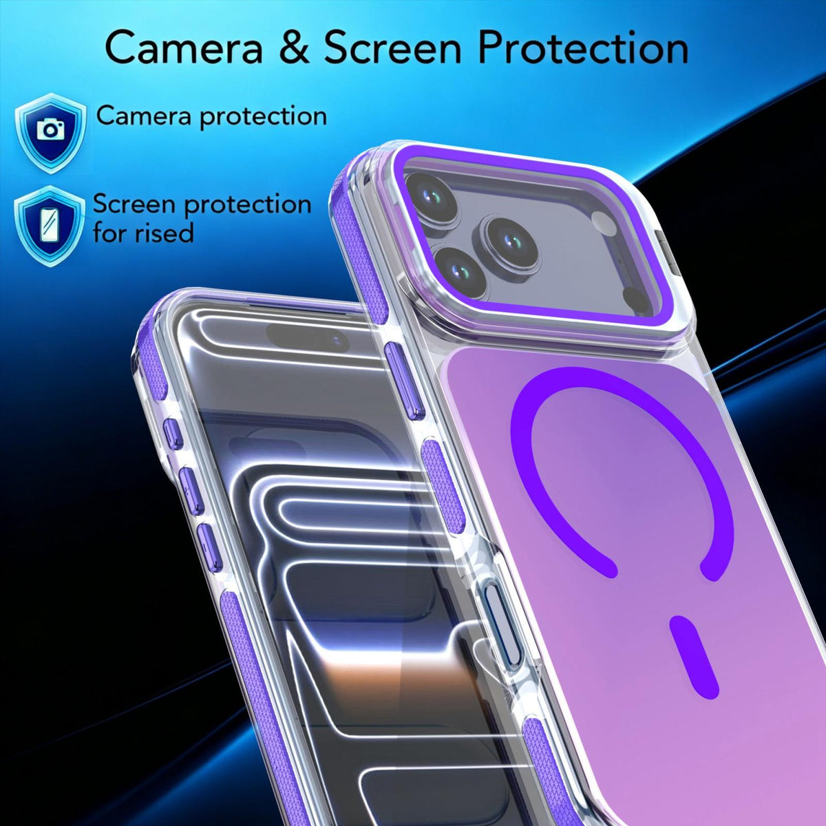 For iPhone 17 Pro Max Chameleon Gen2 Lens Cover Kickstand Magnetic Phone Case - Purple - EDA010044517D