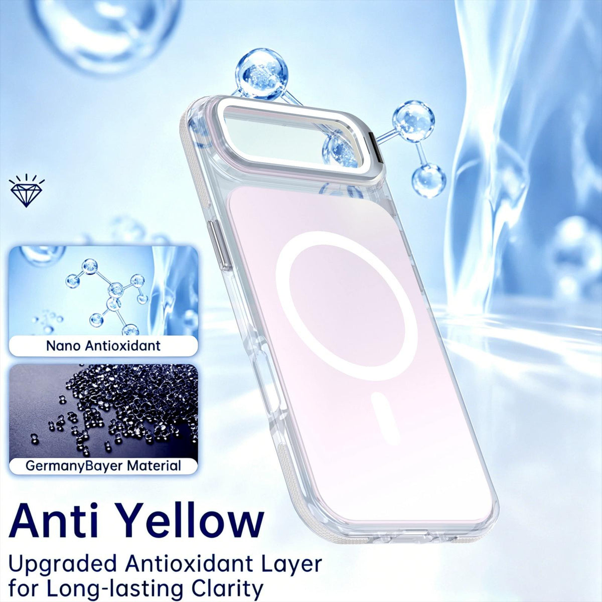 For iPhone Air Chameleon Gen2 Lens Cover Kickstand Magnetic Phone Case - White - EDA010044520A