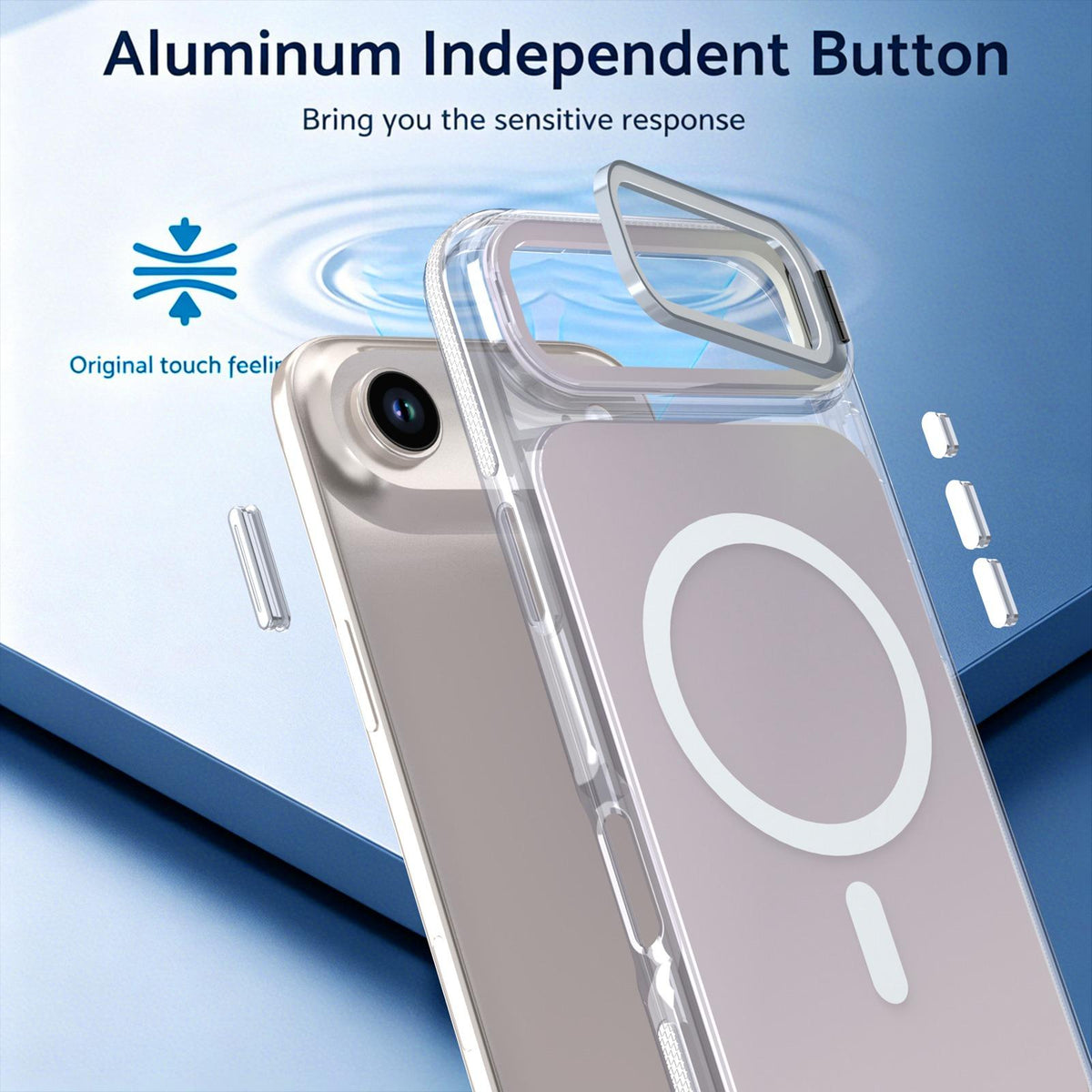 For iPhone Air Chameleon Gen2 Lens Cover Kickstand Magnetic Phone Case - White - EDA010044520A