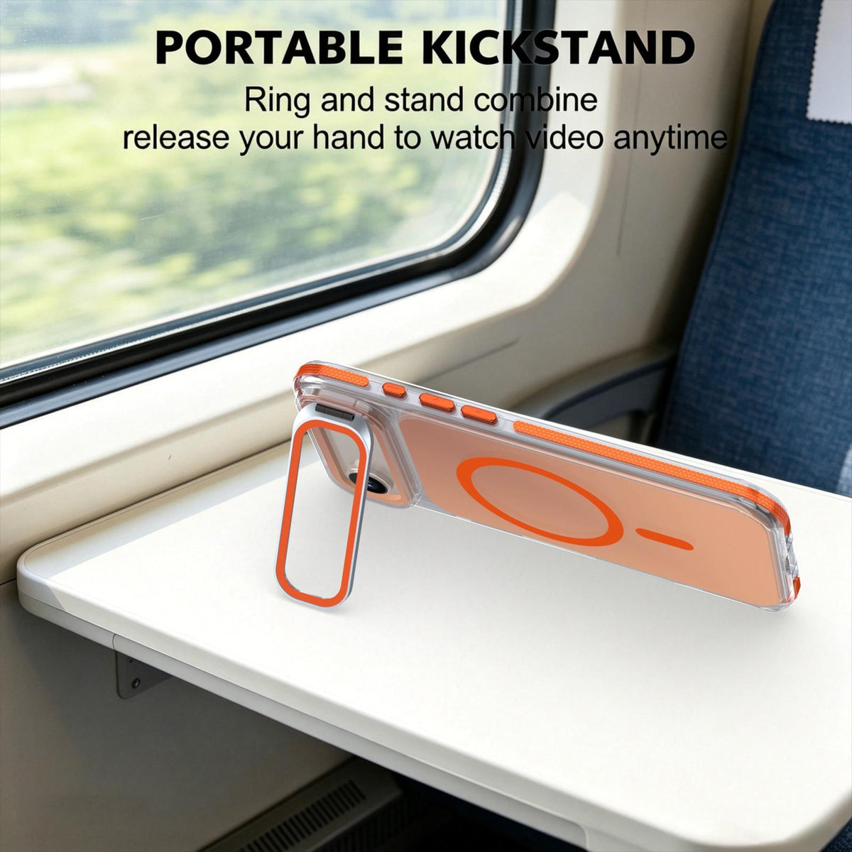 For iPhone Air Chameleon Gen2 Lens Cover Kickstand Magnetic Phone Case - Orange - EDA010044520B