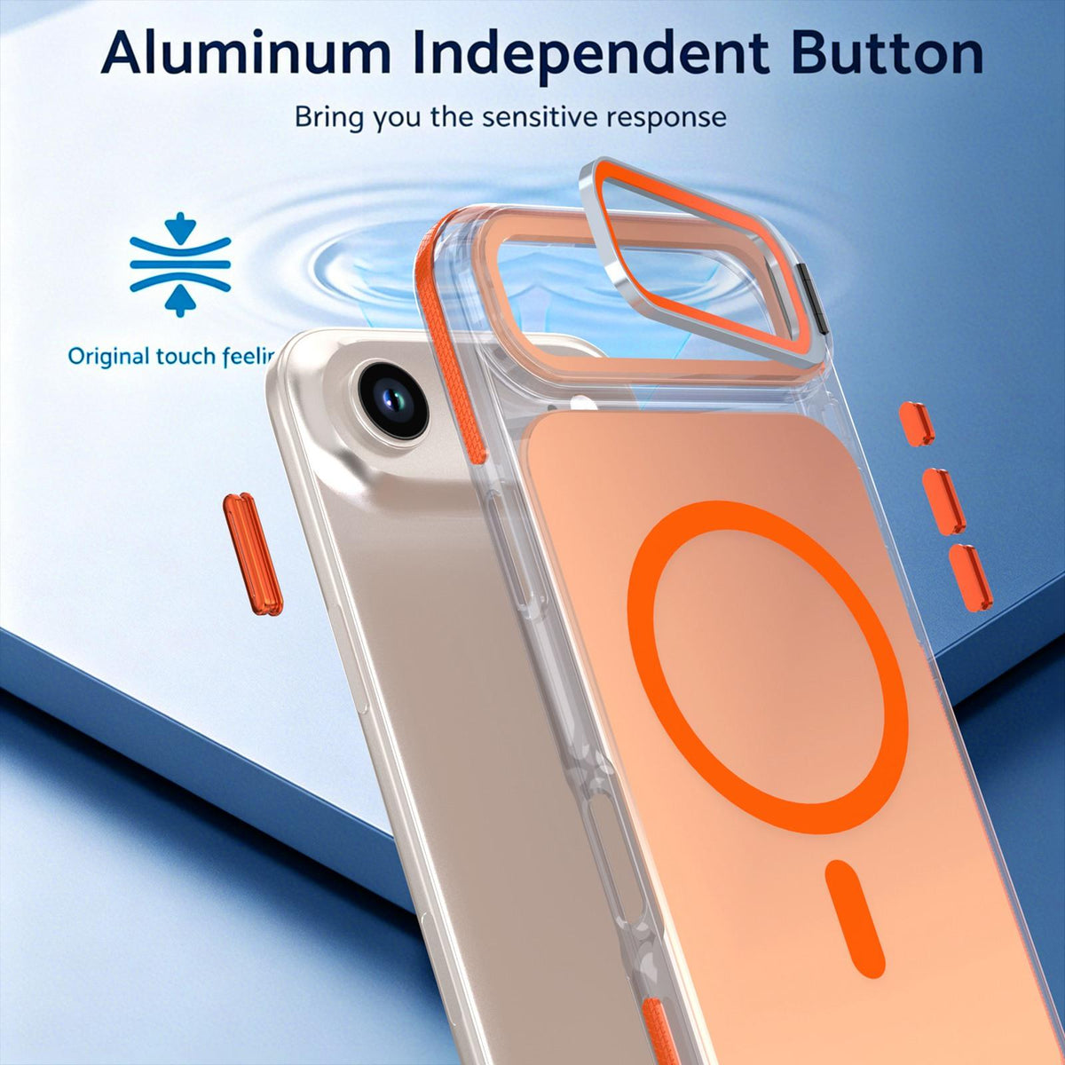 For iPhone Air Chameleon Gen2 Lens Cover Kickstand Magnetic Phone Case - Orange - EDA010044520B