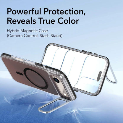 For iPhone Air Chameleon Gen2 Lens Cover Kickstand Magnetic Phone Case - Black - EDA010044520C