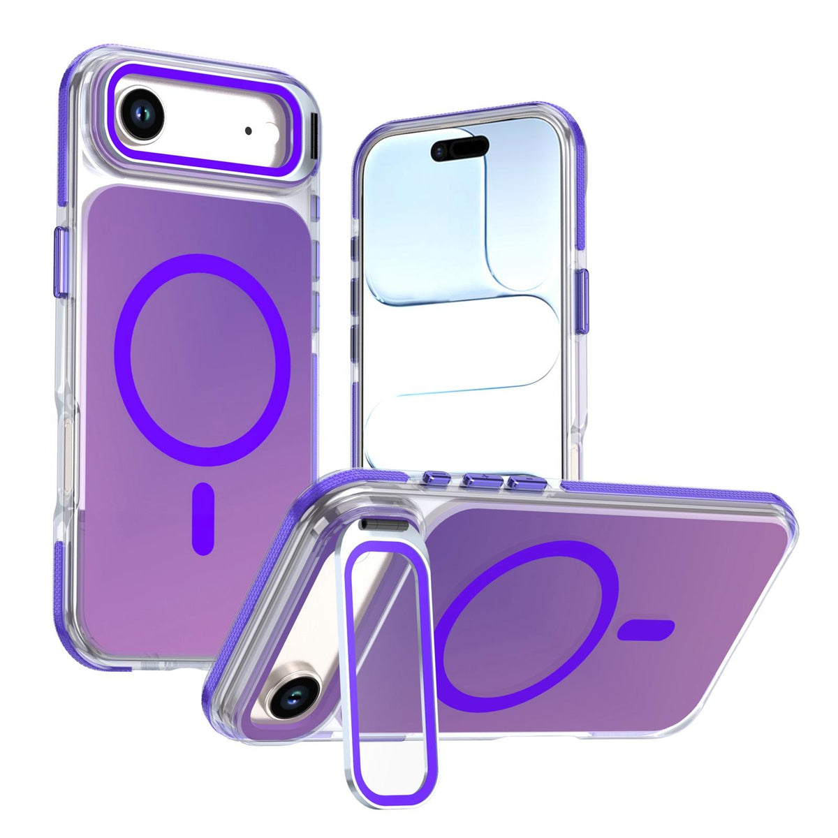 For iPhone Air Chameleon Gen2 Lens Cover Kickstand Magnetic Phone Case - Purple - EDA010044520D