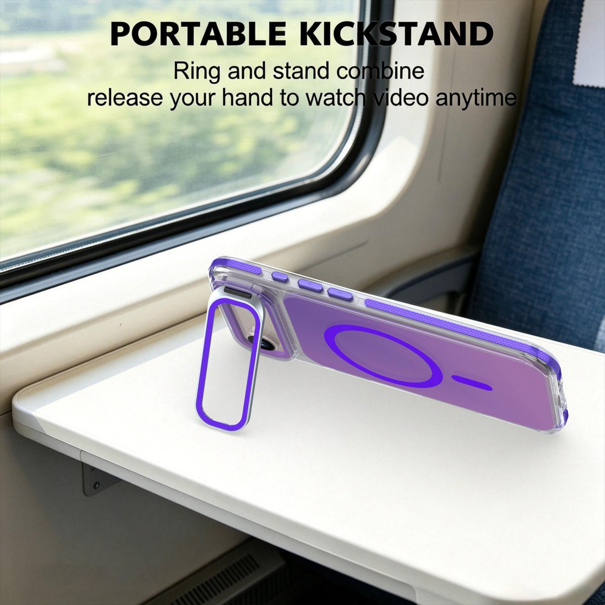 For iPhone Air Chameleon Gen2 Lens Cover Kickstand Magnetic Phone Case - Purple - EDA010044520D