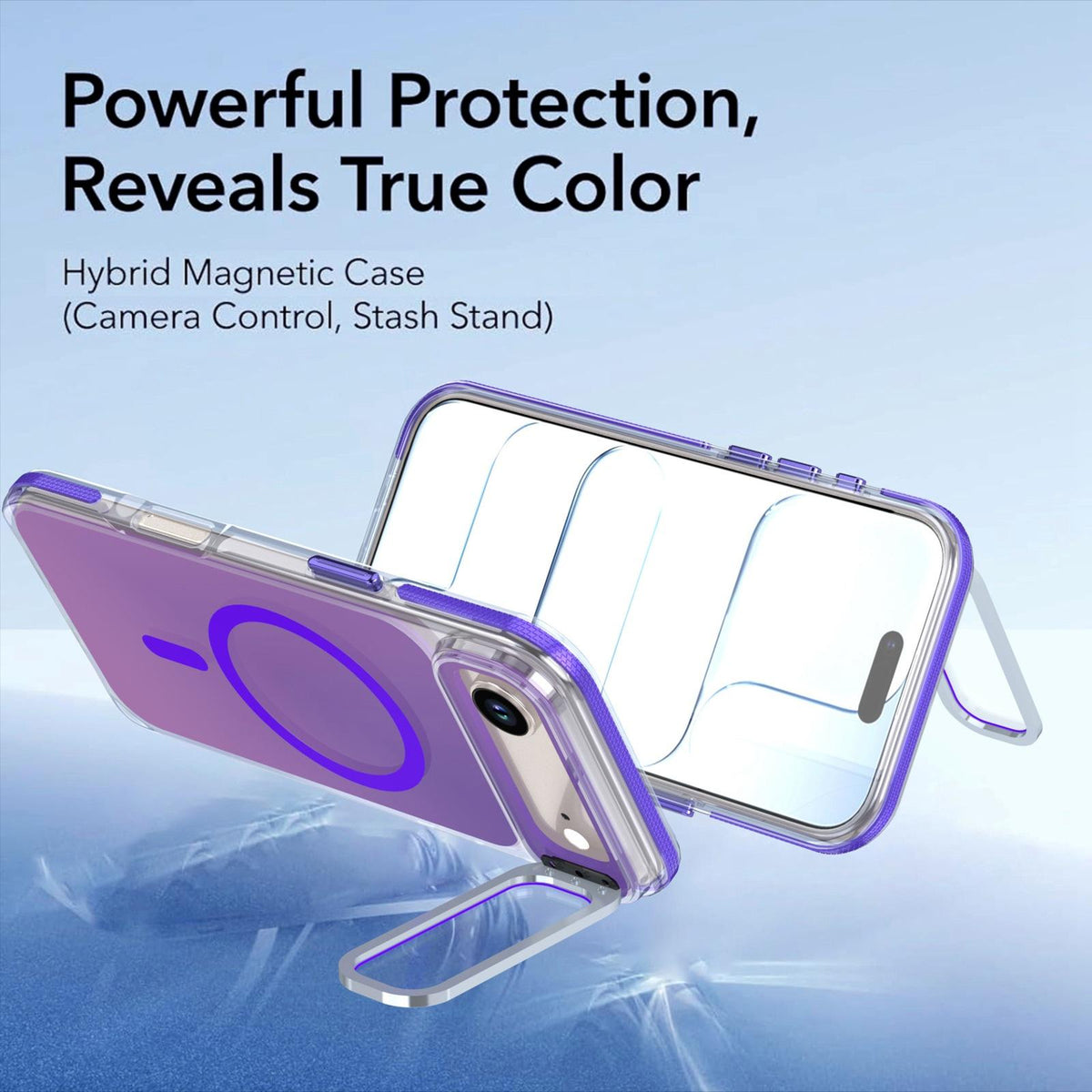 For iPhone Air Chameleon Gen2 Lens Cover Kickstand Magnetic Phone Case - Purple - EDA010044520D