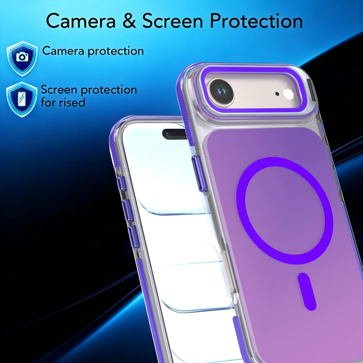 For iPhone Air Chameleon Gen2 Lens Cover Kickstand Magnetic Phone Case - Purple - EDA010044520D