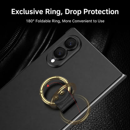 For Galaxy Z Fold8 5G GKK Integrated Ultra-thin PC Full Coverage Phone Case with Ring Holder(Black)