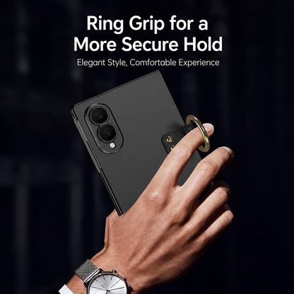 For Galaxy Z Fold8 5G GKK Integrated Ultra-thin PC Full Coverage Phone Case with Ring Holder(Black)