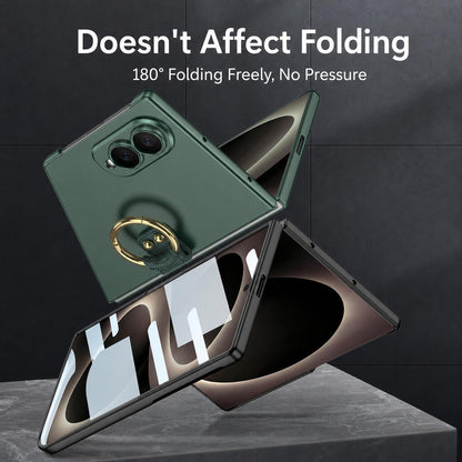For Galaxy Z Fold8 5G GKK Integrated Ultra-thin PC Full Coverage Phone Case with Ring Holder(Black)