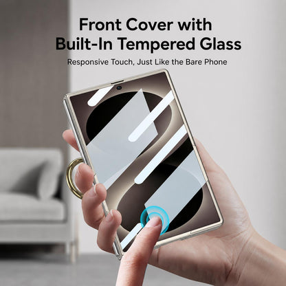 For Galaxy Z Fold8 5G GKK Integrated Ultra-thin PC Full Coverage Phone Case with Ring Holder(Black)