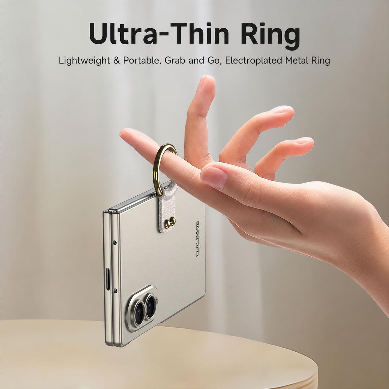 For Galaxy Z Fold8 5G GKK Integrated Ultra-thin PC Full Coverage Phone Case with Ring Holder(Black)