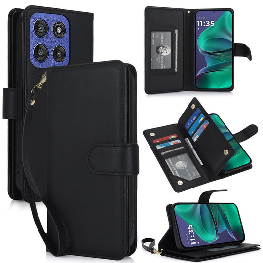 For Motorola Moto G Stylus 2025 / Edge 60 Stylus Multi-Card Wallet RFID Leather Phone Case(Black)