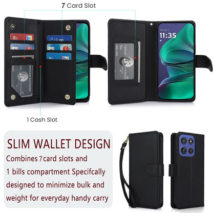 For Motorola Moto G Stylus 2025 / Edge 60 Stylus Multi-Card Wallet RFID Leather Phone Case(Black)