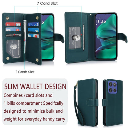 For Motorola Moto G Stylus 2025 / Edge 60 Stylus Multi-Card Wallet RFID Leather Phone Case(Green)