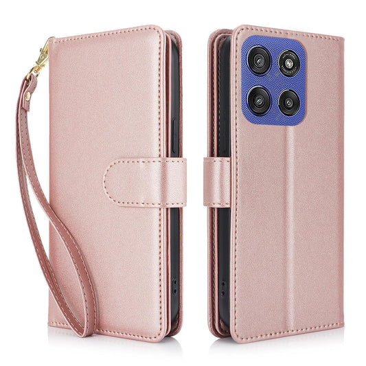 For Motorola Moto G Stylus 2025 / Edge 60 Stylus Multi-Card Wallet RFID Leather Phone Case(Rose Gold)