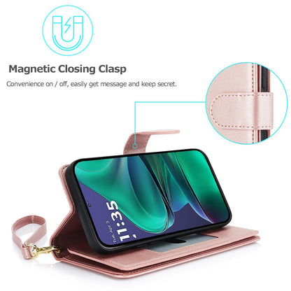 For Motorola Moto G Stylus 2025 / Edge 60 Stylus Multi-Card Wallet RFID Leather Phone Case(Rose Gold)
