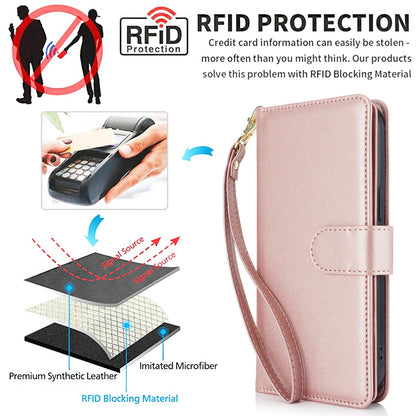 For Motorola Moto G Stylus 2025 / Edge 60 Stylus Multi-Card Wallet RFID Leather Phone Case(Rose Gold)
