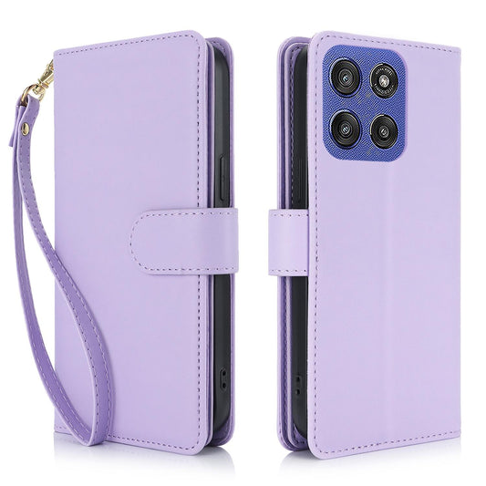 For Motorola Moto G Stylus 2025 / Edge 60 Stylus Multi-Card Wallet RFID Leather Phone Case(Light Purple)