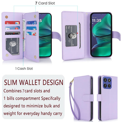 For Motorola Moto G Stylus 2025 / Edge 60 Stylus Multi-Card Wallet RFID Leather Phone Case(Light Purple)