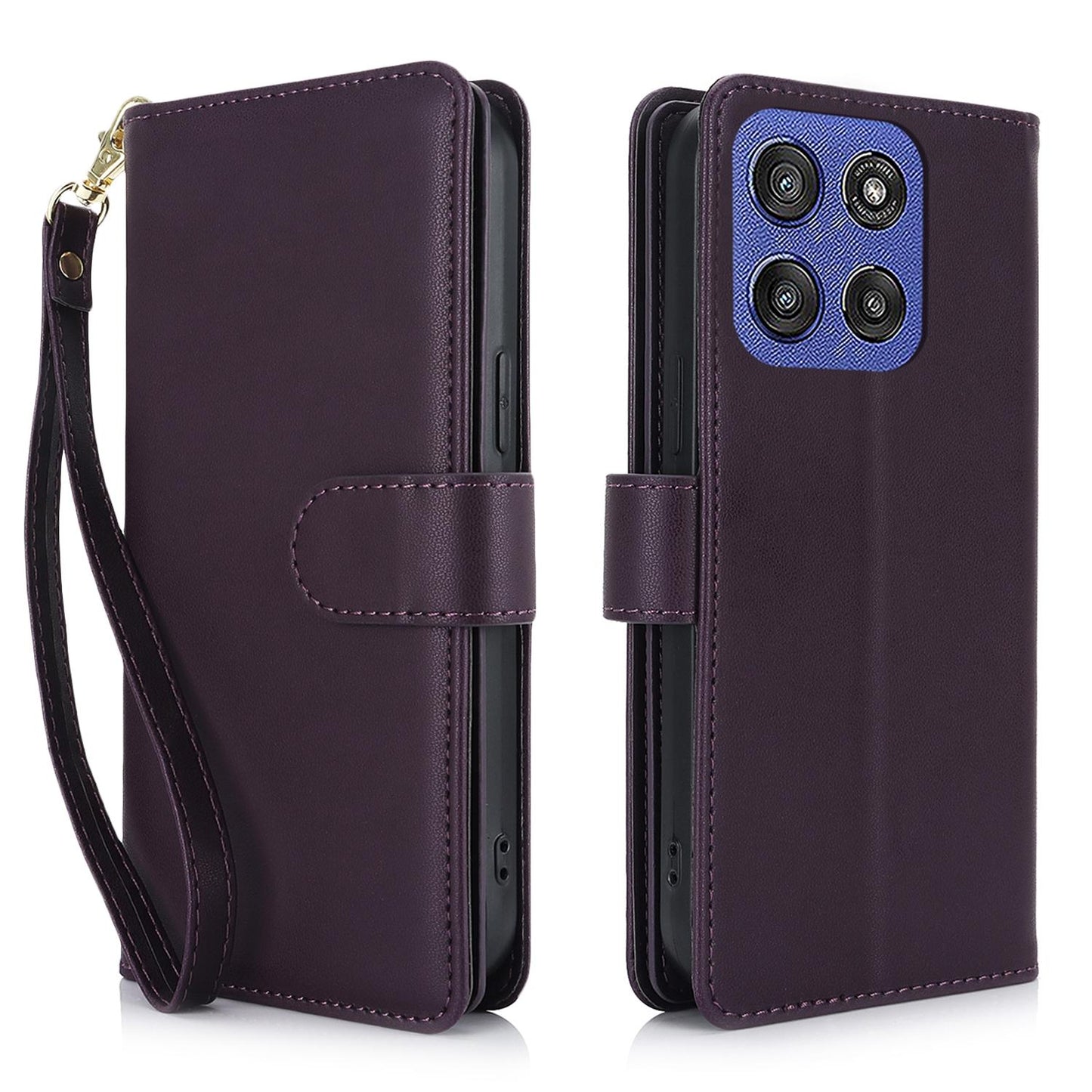 For Motorola Moto G Stylus 2025 / Edge 60 Stylus Multi-Card Wallet RFID Leather Phone Case(Dark Purple)