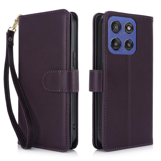 For Motorola Moto G Stylus 2025 / Edge 60 Stylus Multi-Card Wallet RFID Leather Phone Case(Dark Purple)