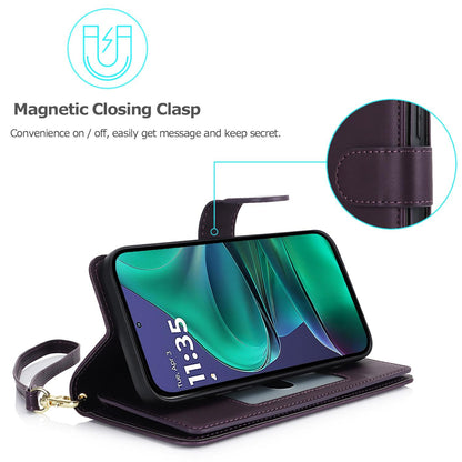 For Motorola Moto G Stylus 2025 / Edge 60 Stylus Multi-Card Wallet RFID Leather Phone Case(Dark Purple)