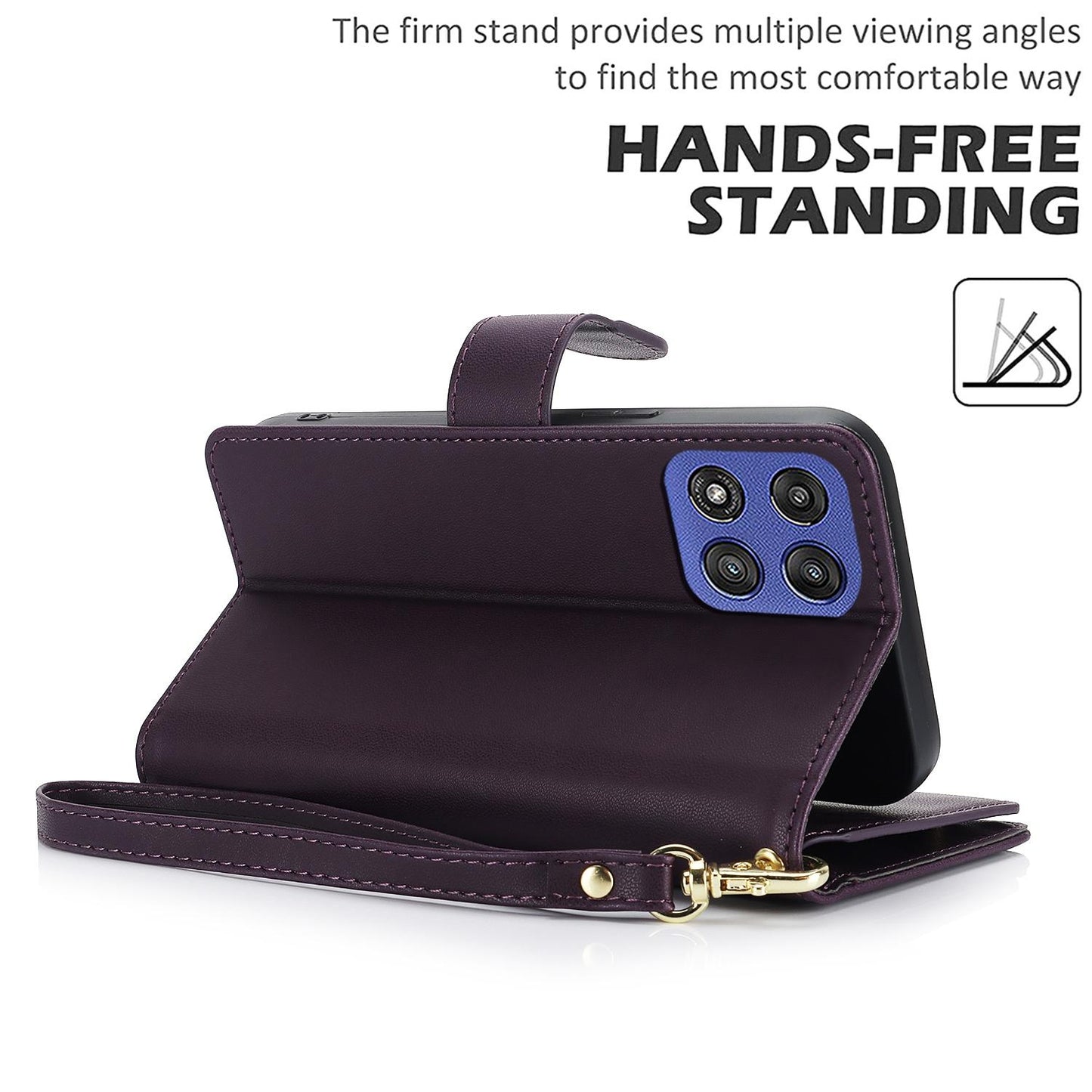 For Motorola Moto G Stylus 2025 / Edge 60 Stylus Multi-Card Wallet RFID Leather Phone Case(Dark Purple)
