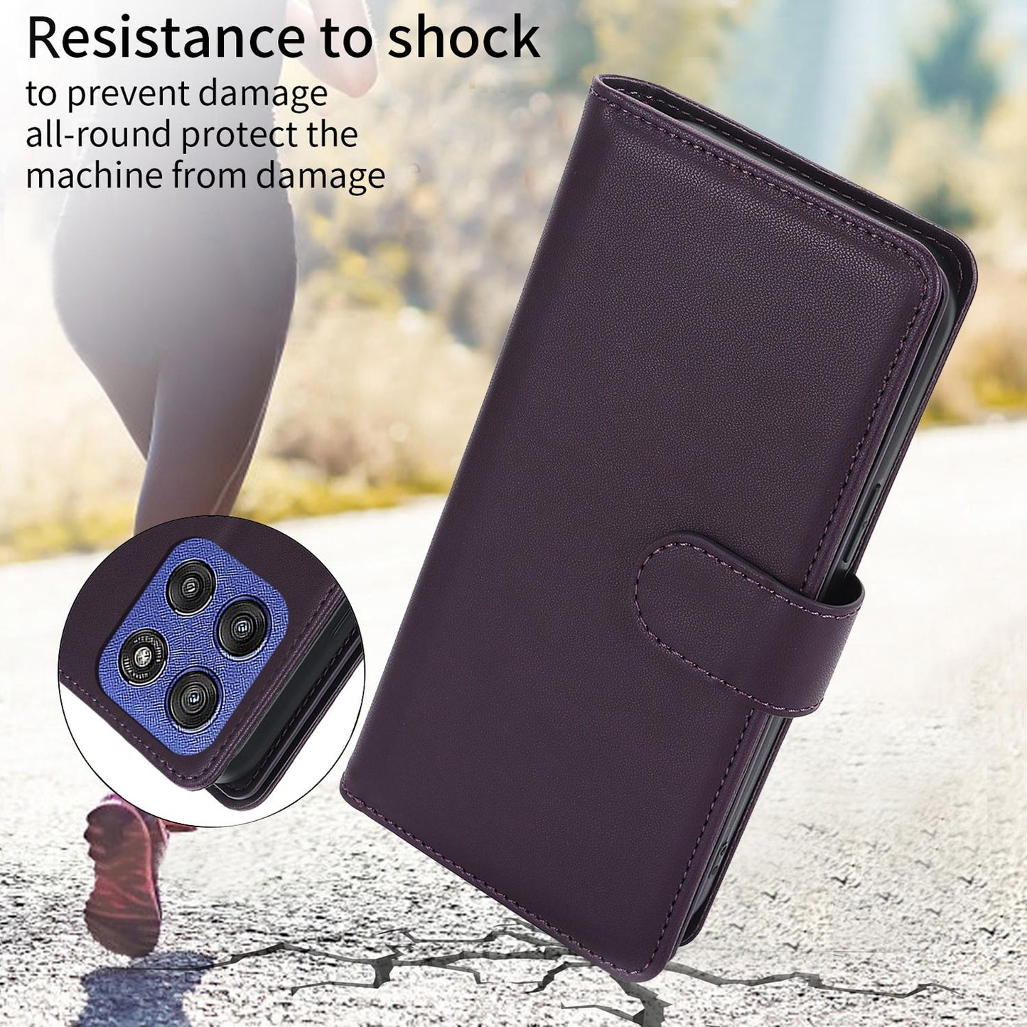 For Motorola Moto G Stylus 2025 / Edge 60 Stylus Multi-Card Wallet RFID Leather Phone Case(Dark Purple)