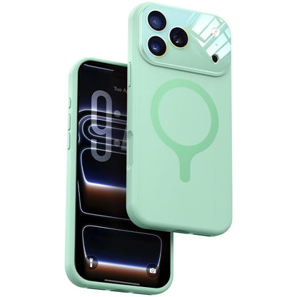 For iPhone 17 Pro Max Liquid Silicone Magnetic Camera Full Coverage Phone Case - Green - EDA010047701B