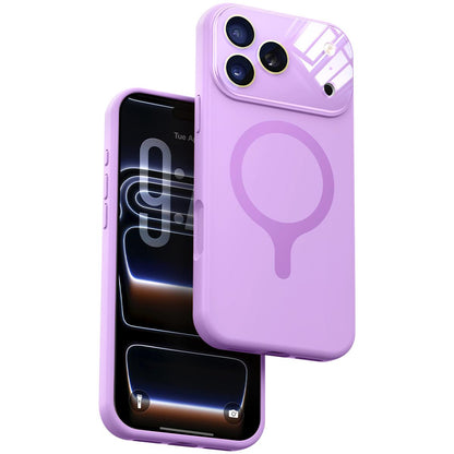 For iPhone 17 Pro Max Liquid Silicone Magnetic Camera Full Coverage Phone Case - Purple - EDA010047701C