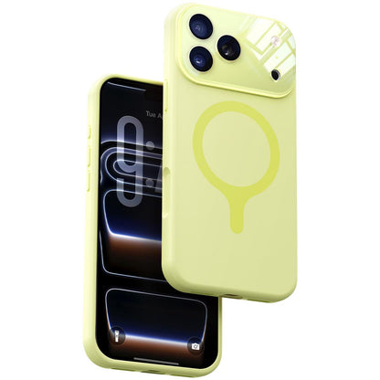For iPhone 17 Pro Max Liquid Silicone Magnetic Camera Full Coverage Phone Case - Yellow - EDA010047701D