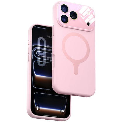 For iPhone 17 Pro Max Liquid Silicone Magnetic Camera Full Coverage Phone Case - Pink - EDA010047701G