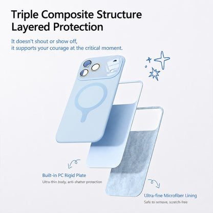 For iPhone 17 Pro Liquid Silicone Magnetic Camera Full Coverage Phone Case - Antique White - EDA010047702A