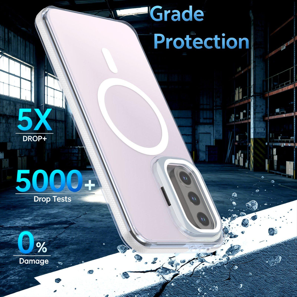 For Galaxy A36 / A56 / A37 5G Chameleon Gen2 Lens Cover Kickstand Magnetic Phone Case - White - EDA010048710A