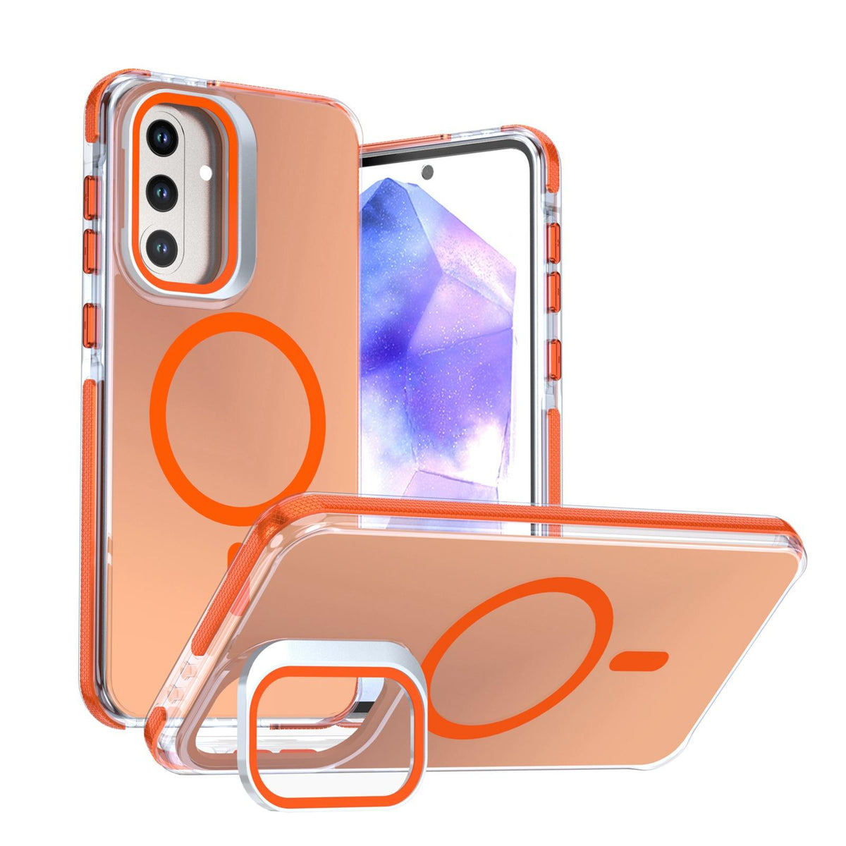 For Galaxy A36 / A56 / A37 5G Chameleon Gen2 Lens Cover Kickstand Magnetic Phone Case - Orange - EDA010048710B