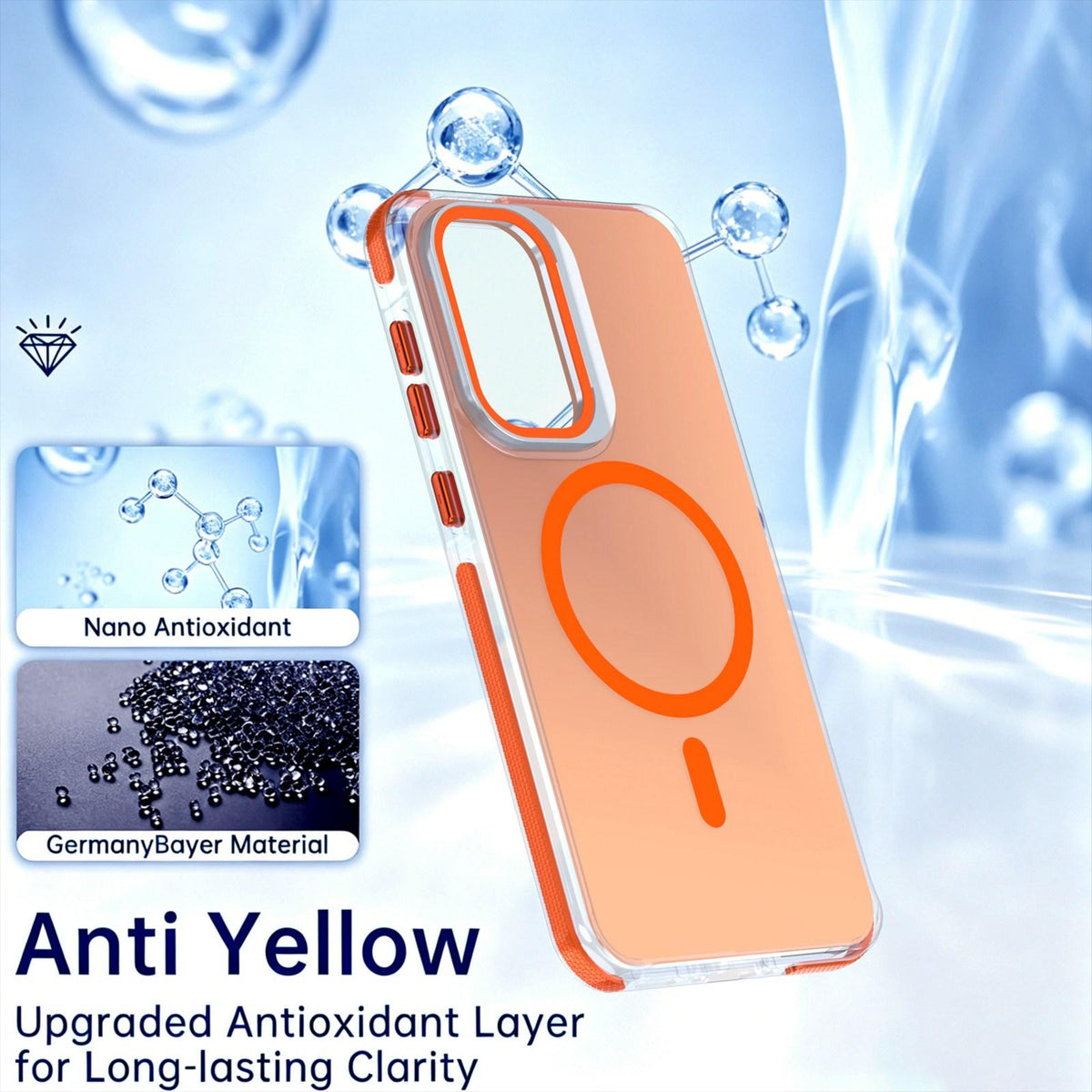 For Galaxy A36 / A56 / A37 5G Chameleon Gen2 Lens Cover Kickstand Magnetic Phone Case - Orange - EDA010048710B