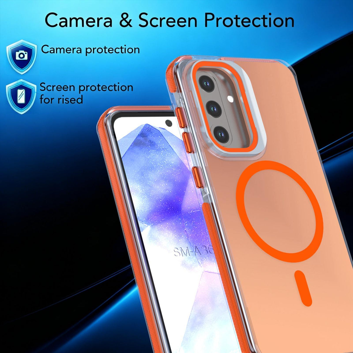 For Galaxy A36 / A56 / A37 5G Chameleon Gen2 Lens Cover Kickstand Magnetic Phone Case - Orange - EDA010048710B