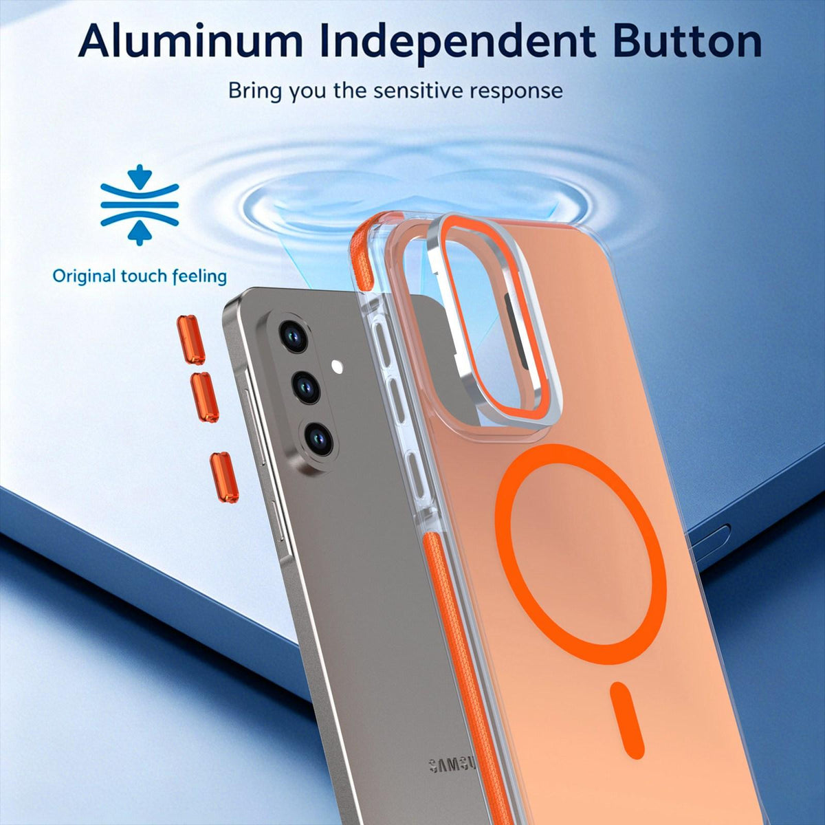 For Galaxy A36 / A56 / A37 5G Chameleon Gen2 Lens Cover Kickstand Magnetic Phone Case - Orange - EDA010048710B