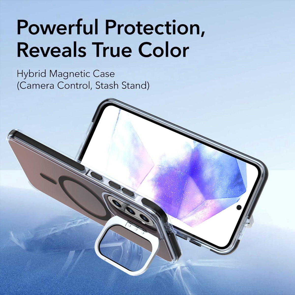 For Galaxy A36 / A56 / A37 5G Chameleon Gen2 Lens Cover Kickstand Magnetic Phone Case - Black - EDA010048710C