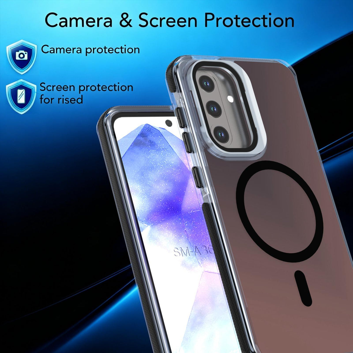 For Galaxy A36 / A56 / A37 5G Chameleon Gen2 Lens Cover Kickstand Magnetic Phone Case - Black - EDA010048710C