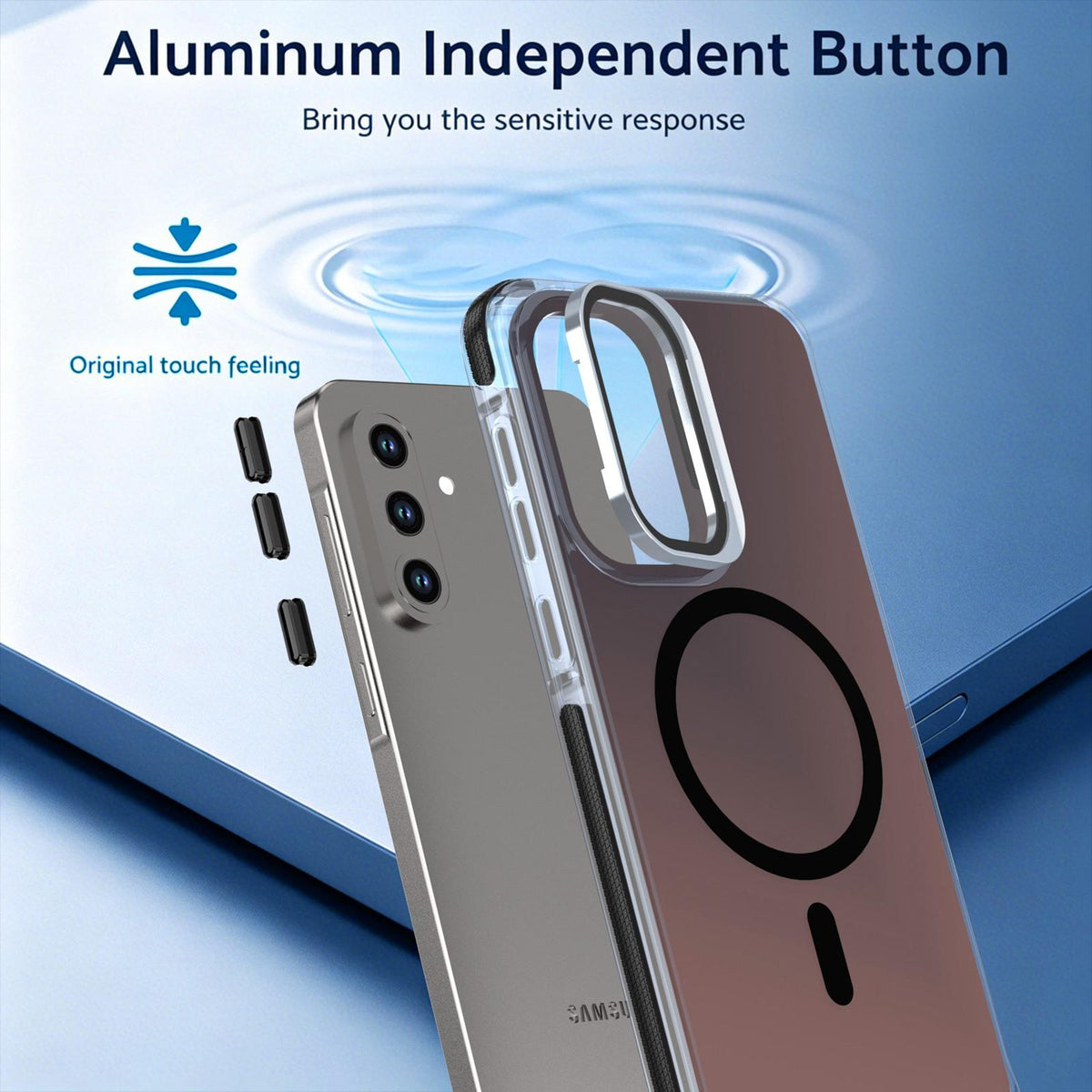 For Galaxy A36 / A56 / A37 5G Chameleon Gen2 Lens Cover Kickstand Magnetic Phone Case - Black - EDA010048710C