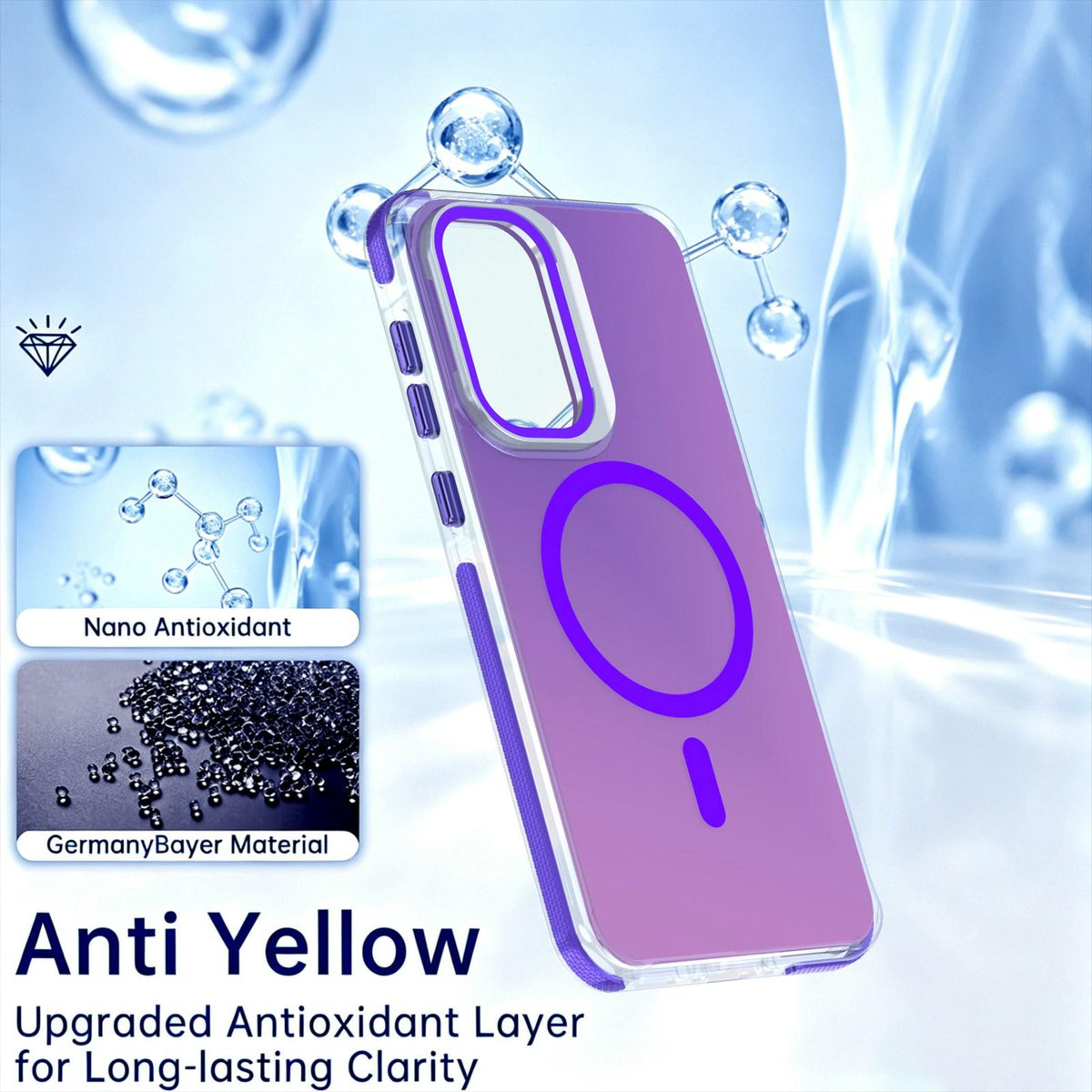 For Galaxy A36 / A56 / A37 5G Chameleon Gen2 Lens Cover Kickstand Magnetic Phone Case - Purple - EDA010048710D