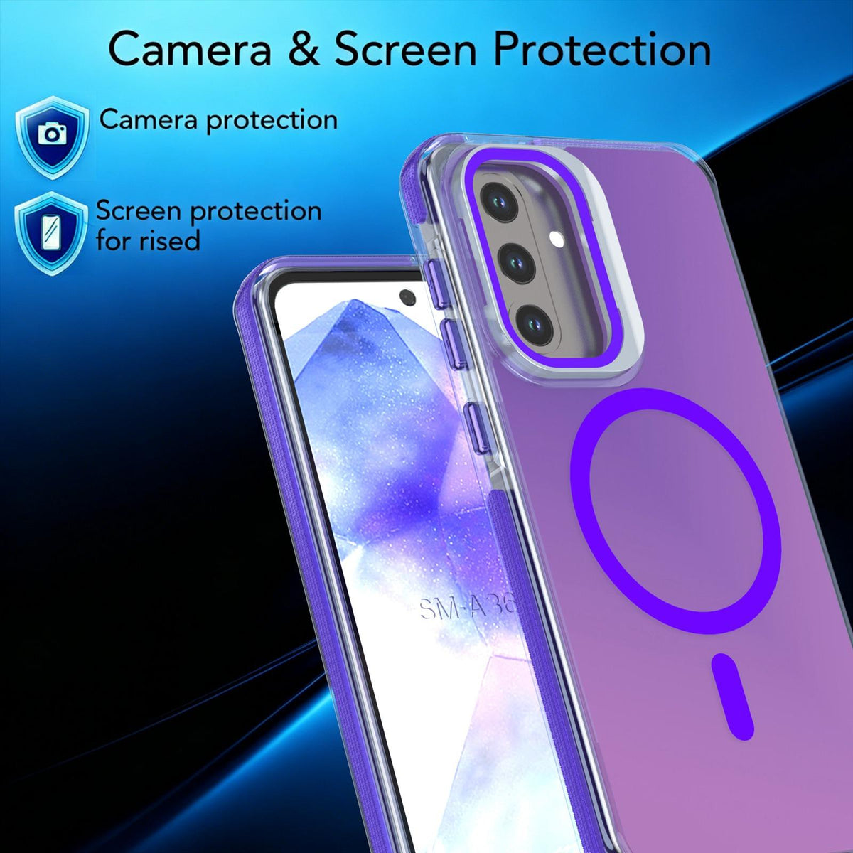 For Galaxy A36 / A56 / A37 5G Chameleon Gen2 Lens Cover Kickstand Magnetic Phone Case - Purple - EDA010048710D