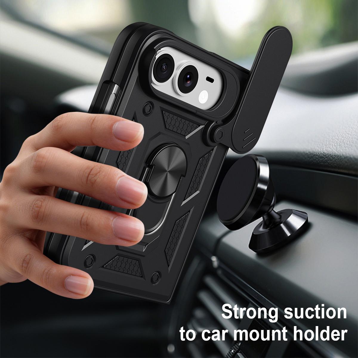 For iPhone Duo Sliding Camera Cover Design TPU+PC Phone Case - Blue - EDA010050001C
