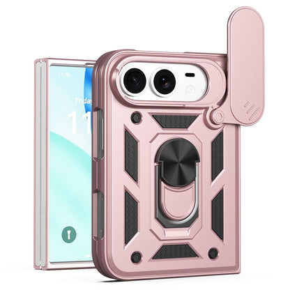 For iPhone Duo Sliding Camera Cover Design TPU+PC Phone Case - Rose Gold - EDA010050001F