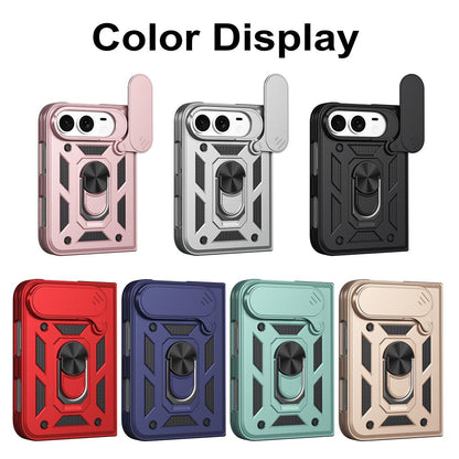 For iPhone Duo Sliding Camera Cover Design TPU+PC Phone Case - Rose Gold - EDA010050001F