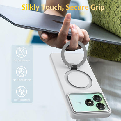 For ZTE Blade A36 / A56 Pro / A76 4G Gen1.5 Pivot Ring Holder TPU Hybrid PC Phone Case - White - EDA010050101A