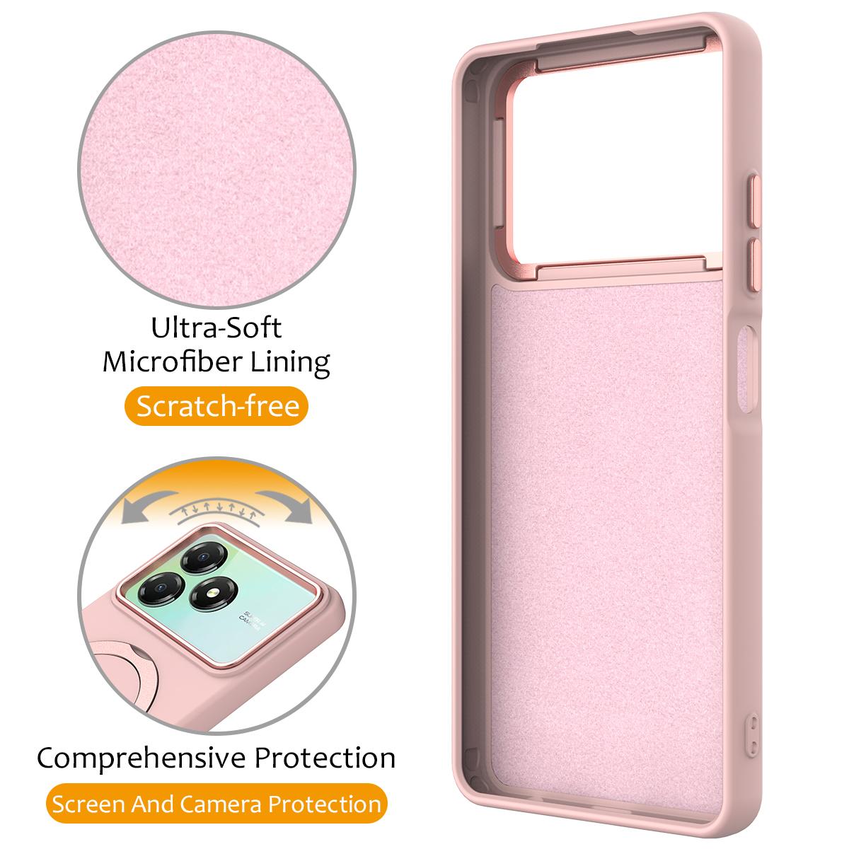 For ZTE Blade A36 / A56 Pro / A76 4G Gen1.5 Pivot Ring Holder TPU Hybrid PC Phone Case - Pink - EDA010050101B