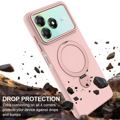 For ZTE Blade A36 / A56 Pro / A76 4G Gen1.5 Pivot Ring Holder TPU Hybrid PC Phone Case - Pink - EDA010050101B